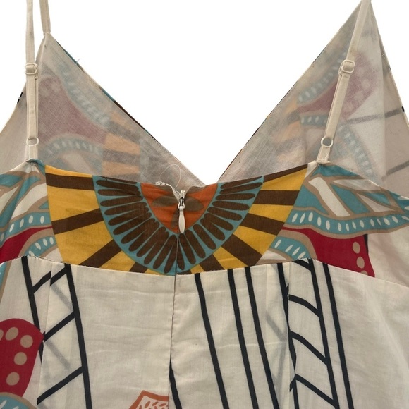 Trulli resort vacation cotton silk fully lined V bra top fit 2 flow summer dress - Picture 6 of 8